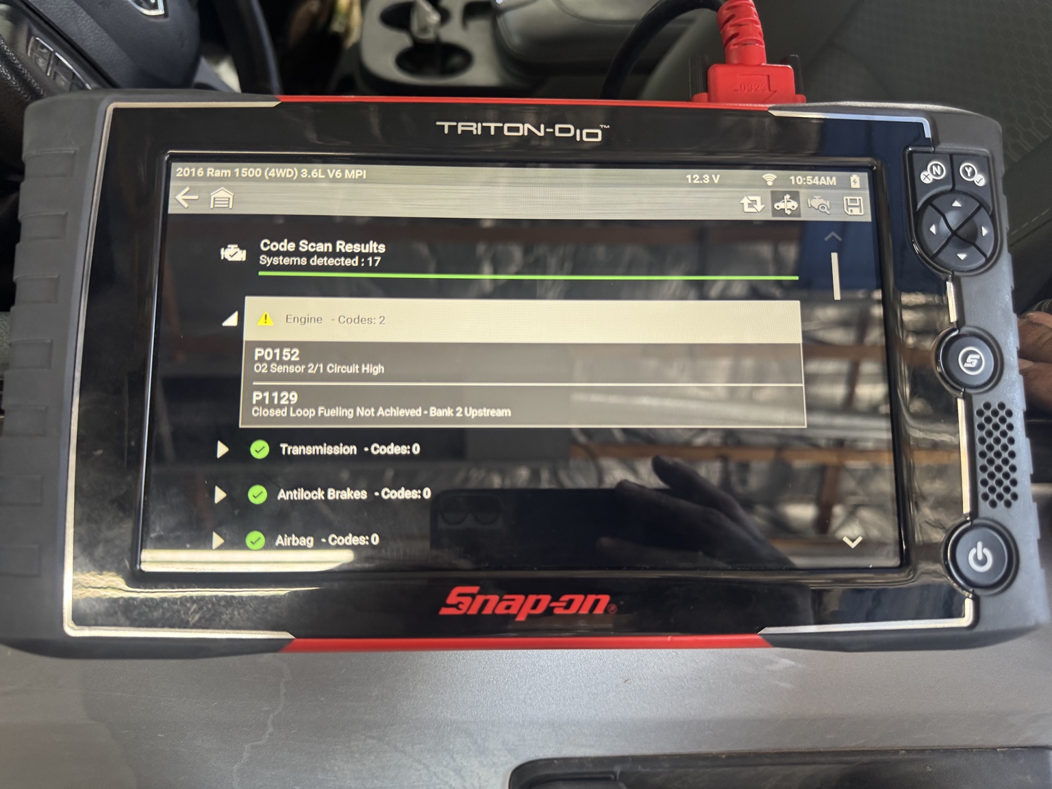 Snap-on diagnostic scan tool in use at Reno SpeedShop Autowerks